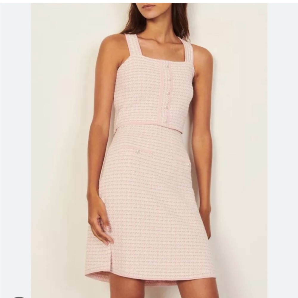 Sandro Blandine Tweed Mini Skirt pink Blush